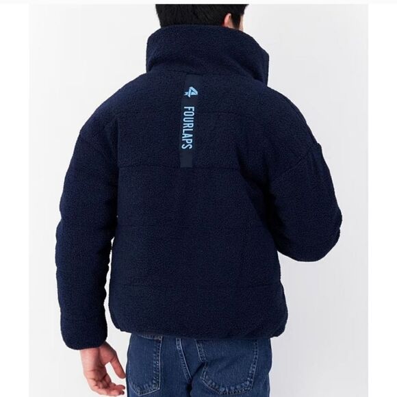 NWT Fourlaps Polar Quilted Sherpa Jacket NAVY/CORNFLOWER - Picture 6 of 9